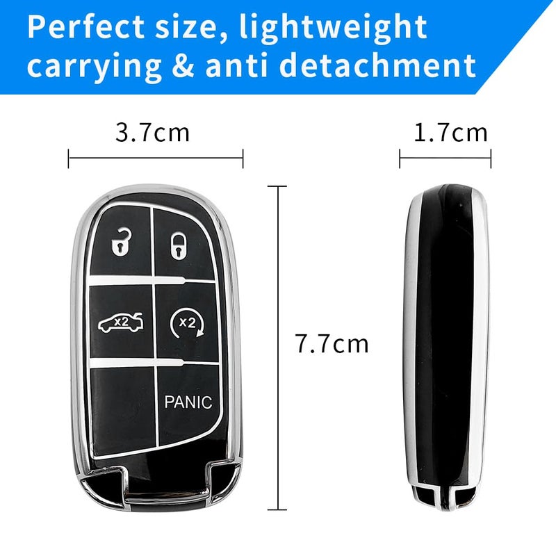 uuakarin for Dodge Challenger Dodge Charger Creative Logo Key Fob Cover Case Soft TPU Full Protection Key Fob Protector Shell (Dodge Charger, muslce) - Image 3