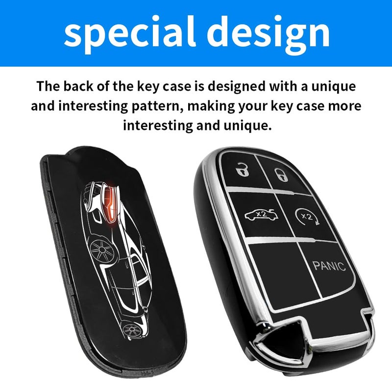 uuakarin for Dodge Challenger Dodge Charger Creative Logo Key Fob Cover Case Soft TPU Full Protection Key Fob Protector Shell (Dodge Charger, muslce) - Image 2