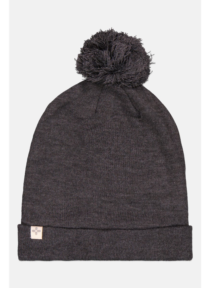 Men Textured Pom Beanie Hat, Grey - pzsku/Z2C6E7D667897F436C080Z/45/_/1739024252/7de8560b-70ff-4086-bf09-1b1b43b7fbfe