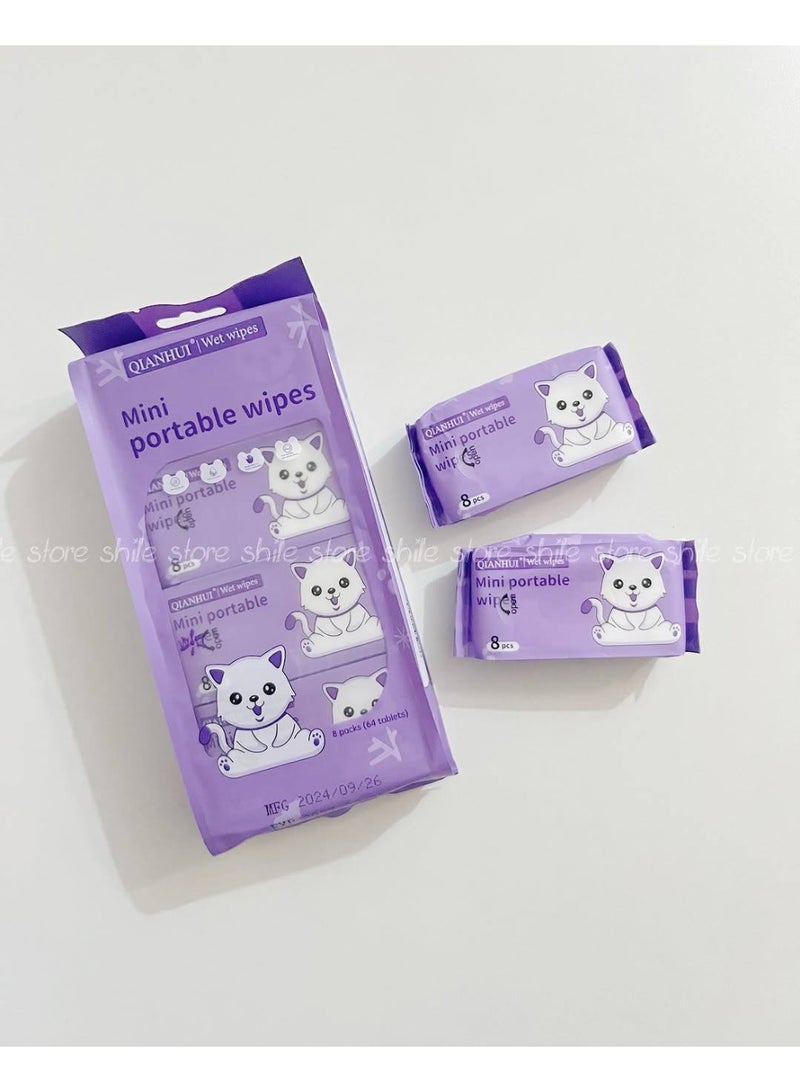 🧻مناديل أطفال صغيرة للاستعمال مرة واحدة، عبوة من 8 قطع، مناديل صغيرة لليدين والوجه والاستخدام المنزلي للرضع والكبار - Image 4