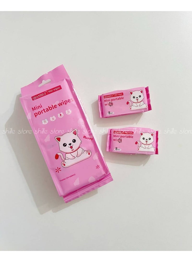 🧻مناديل أطفال صغيرة للاستعمال مرة واحدة، عبوة من 8 قطع، مناديل صغيرة لليدين والوجه والاستخدام المنزلي للرضع والكبار - Image 5