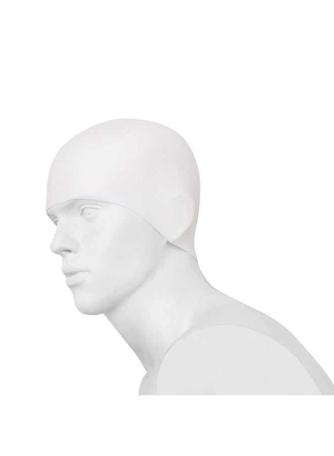 Nivia Pro Silicone Swimming Cap for Adults, Swimming Pool Cap, Swimming Cap for Men & Women, for Swim, Swimming Headwear for Long Hair, Training Cap for Adults, Easy Fit (White) - Image 3