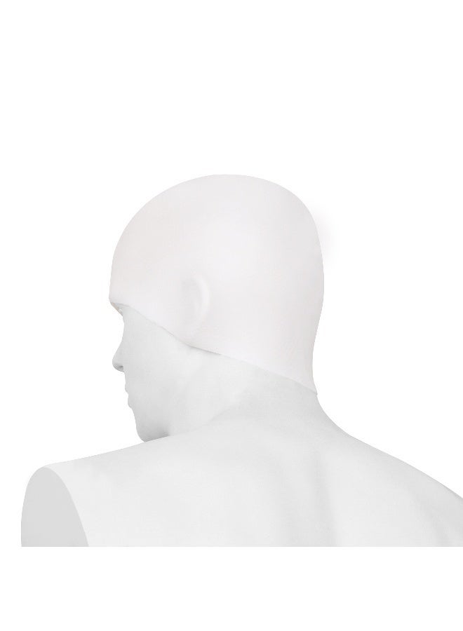 Nivia Pro Silicone Swimming Cap For Adults, Swimming Pool Cap, Swimming Cap For Men & Women, For Swim, Swimming Headwear For Long Hair, Training Cap For Adults, Easy Fit (White) - Image 1