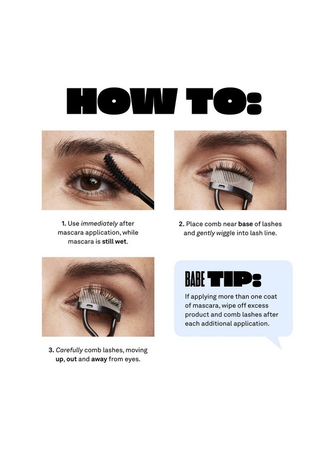 BABE ORIGINAL - Pro Eyelash Separator, Removes Clumps On Mascara, Reusable Stainless Steel Lash Comb For Cleaning Lashes - Image 1