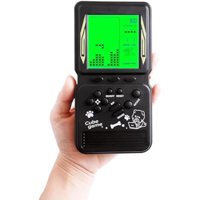 RETRO BRICK GAME CONSOLE LARGE SCREEN WITH GREEN BACKLIGHT BUILT-IN 23 MULTI-MODE GAMES CLASSIC NOSTALGIA SPEED AND DIFFICULTY ADJUSTABLE POWERED BY 2 AA BATTERIES (BLACK) - Image 4