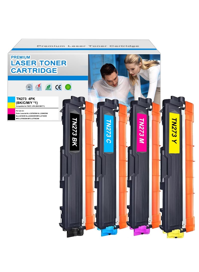 Compatible Toner Cartridges Replacement for TN-273 for Use with HL-3270CDW DCP-L3510CDW DCP-L3551CDW MFC-L3750CDW HL-L3210CW HL-L3230CDW HL-L3270CDW Laser Printers,4 Colors - Image 1