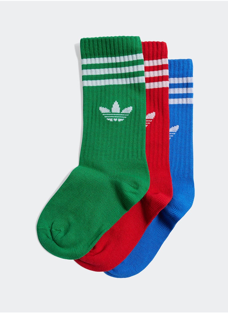 adidas Originals Kids 3 Pack Crew Socks  - Image 1