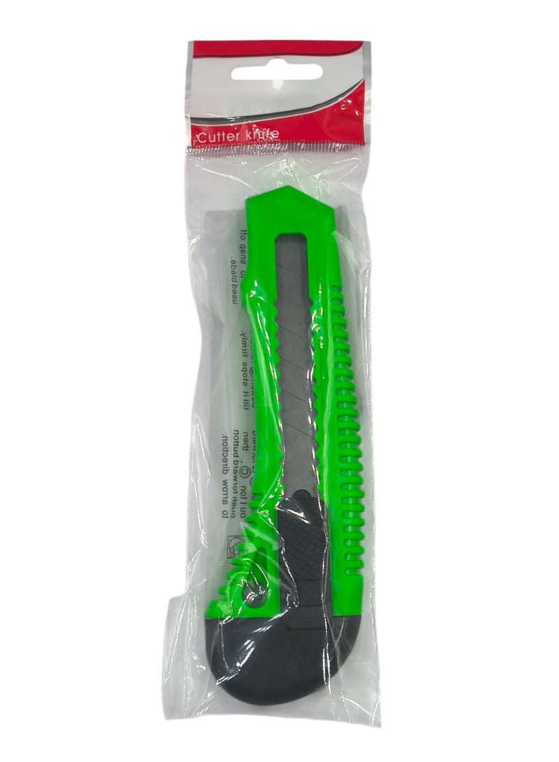 Blade Cutter Wire Stripper 18mm, Durable Design with Twist-Lock and Rubber Grip (Green) 