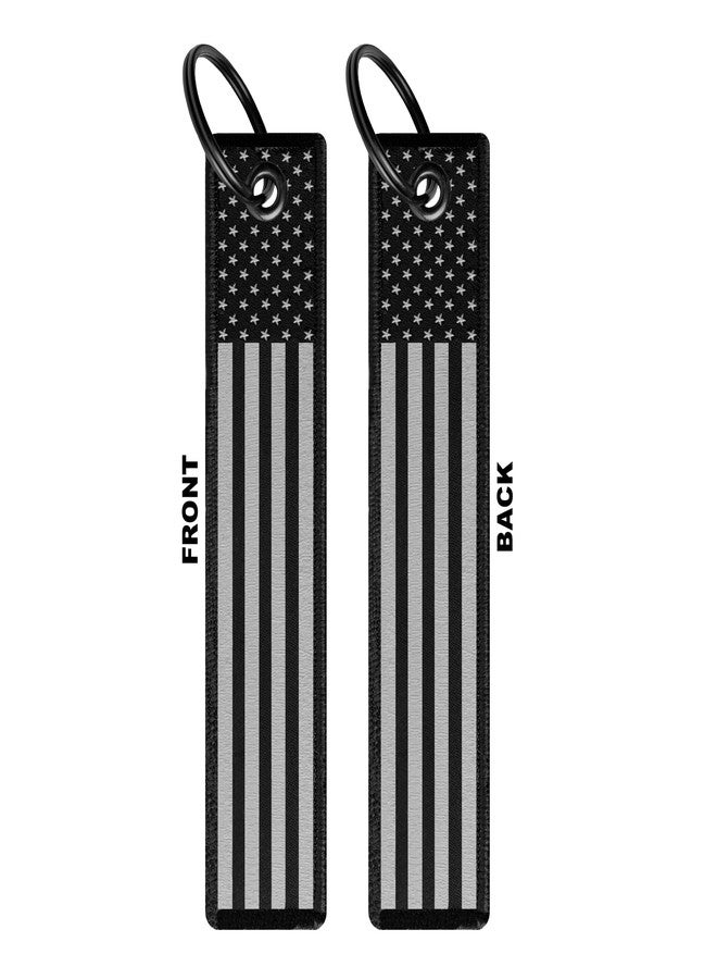 DillenCo American Flag License Plate, Frame, and Key Tag Combo Black-on-Matte Black - Image 5