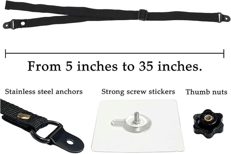 Anti Tip TV Safety Straps with Adhesive for TV Monitors and Decorative Paintings Easy Installation - Image 3