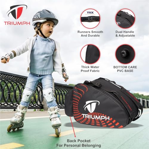 Triumph KB-611 Nylon, Polyester Skating Bag for Roller Skates (Black) 15"x11"x11" - Image 2