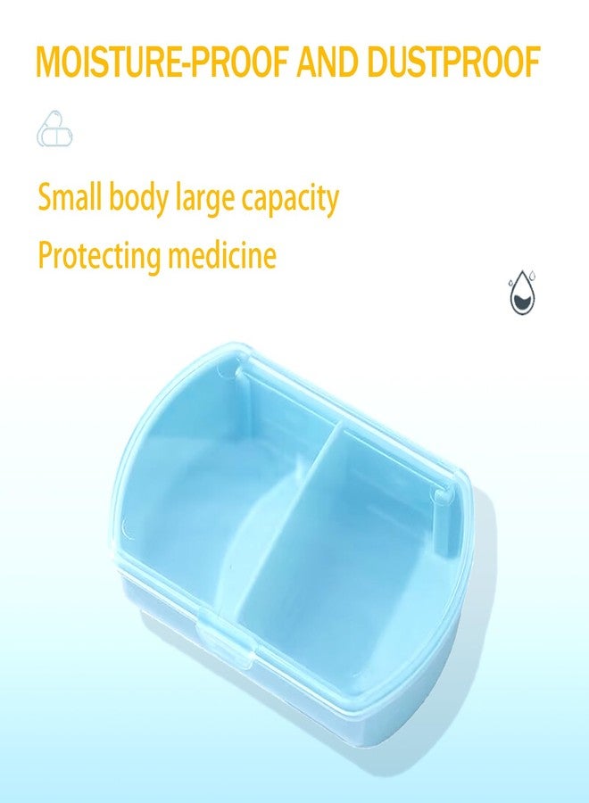INVODA 2PCS Small Pill Case Travel Pill Box Cute Pill Organizer for Purse Portable Daily Medicine Organizer 2 Compartment Pill Holder for Vitamins, Fish Oil, Supplements - Image 3