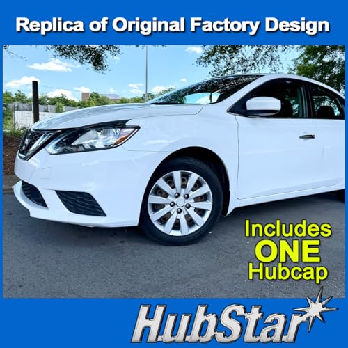HubStar Hubcap Fits Nissan Sentra 2013-2019, Leaf 2013-2018, Premium Replica 16-inch Replacement, Silver, 1 Piece - Image 2