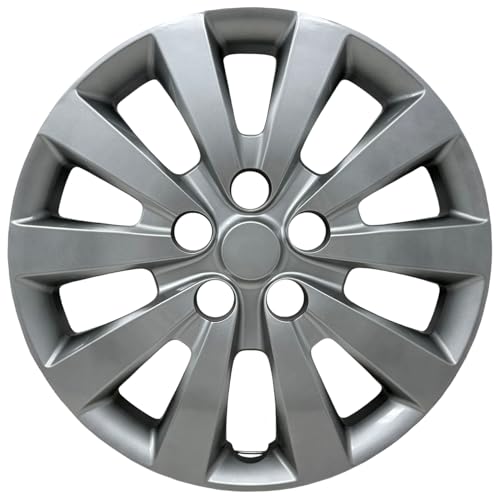 HubStar Hubcap Fits Nissan Sentra 2013-2019, Leaf 2013-2018, Premium Replica 16-inch Replacement, Silver, 1 Piece - Image 1