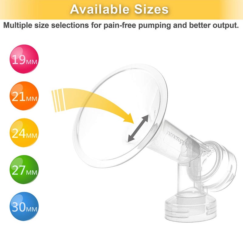 Nenesupply Pump Parts with 21mm Flanges Compatible with Medela Pump in Style Parts Accessories Breast Pump Not Original Medela Pump Parts Incl. 21mm Flange Breastshield Connector Valve Membrane Tubing - Image 5