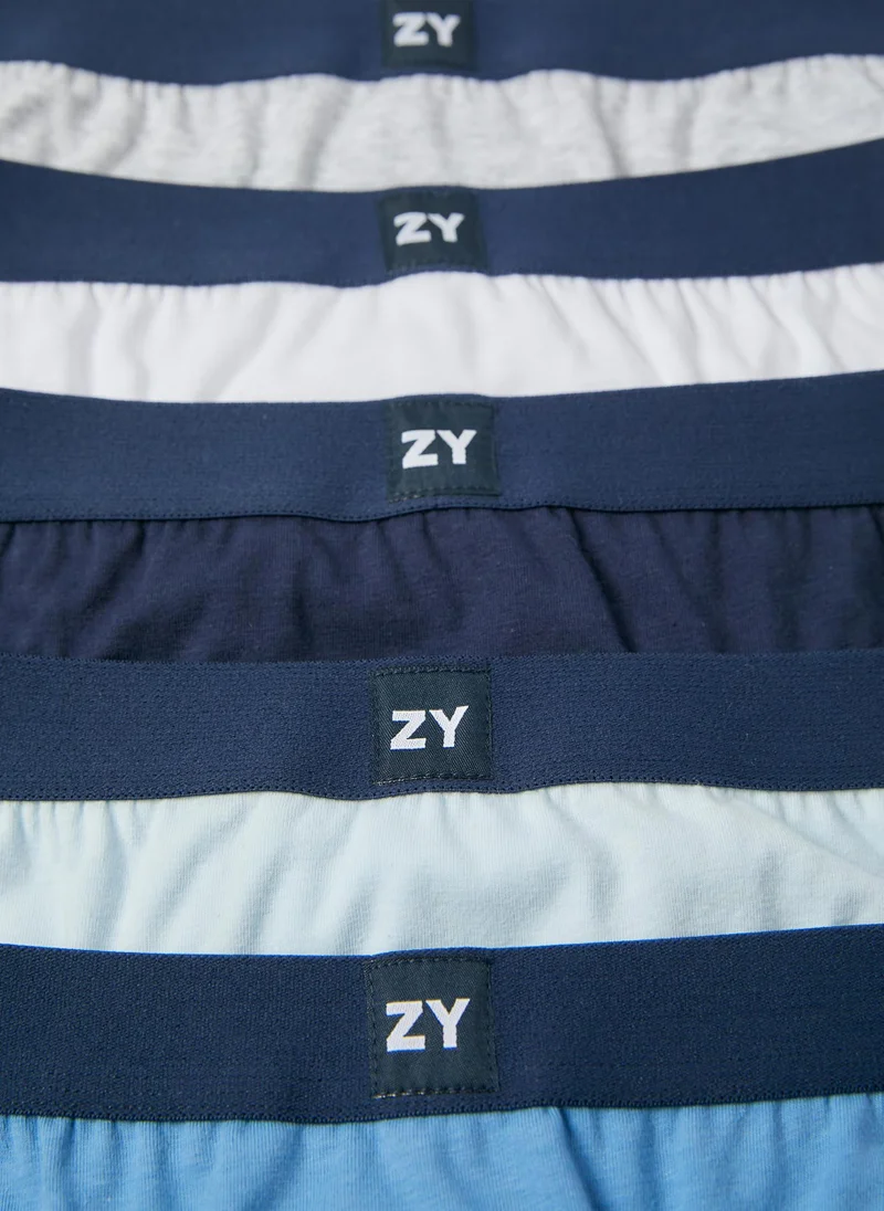 Zippy Pack 5 Plain Cotton Briefs for Boys, Multicoloured