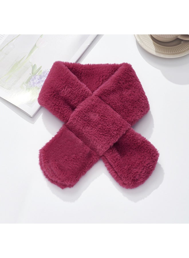 Seasonal Children's Plush Scarf Autumn And Winter Solid Color Simple Faux Rabbit Fur Export Baby Warm Neck Warmer