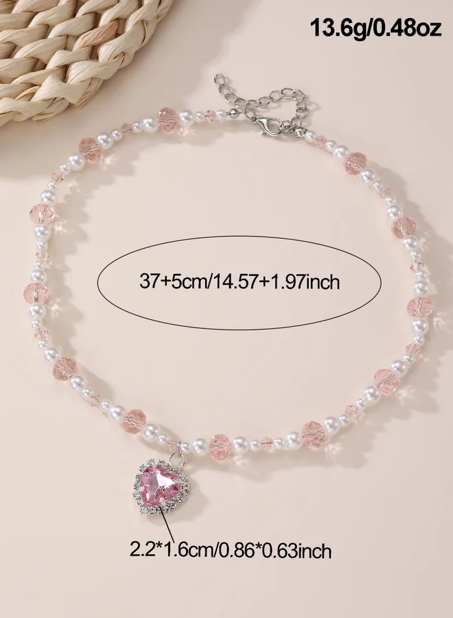 Take Two  Pink Heart Pendant Necklace for Women | Best Price UAE