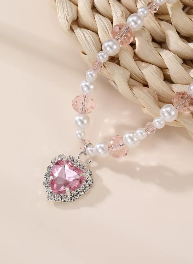Take Two  Pink Heart Pendant Necklace for Women | Best Price UAE