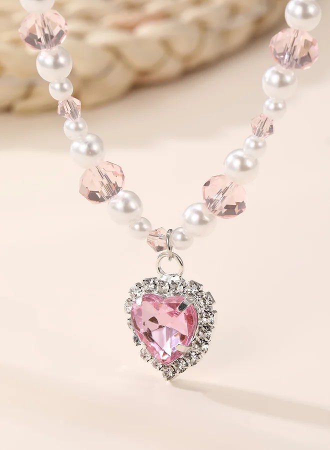 Take Two  Pink Heart Pendant Necklace for Women | Best Price UAE