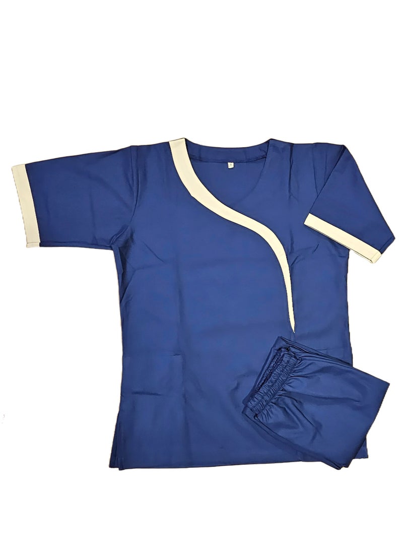 Rannah's Uniform Comfortable and Durable Navy Blue Scrub Suit Uniform for Medical Staff, Beauticians, and Housekeepers - Image 1