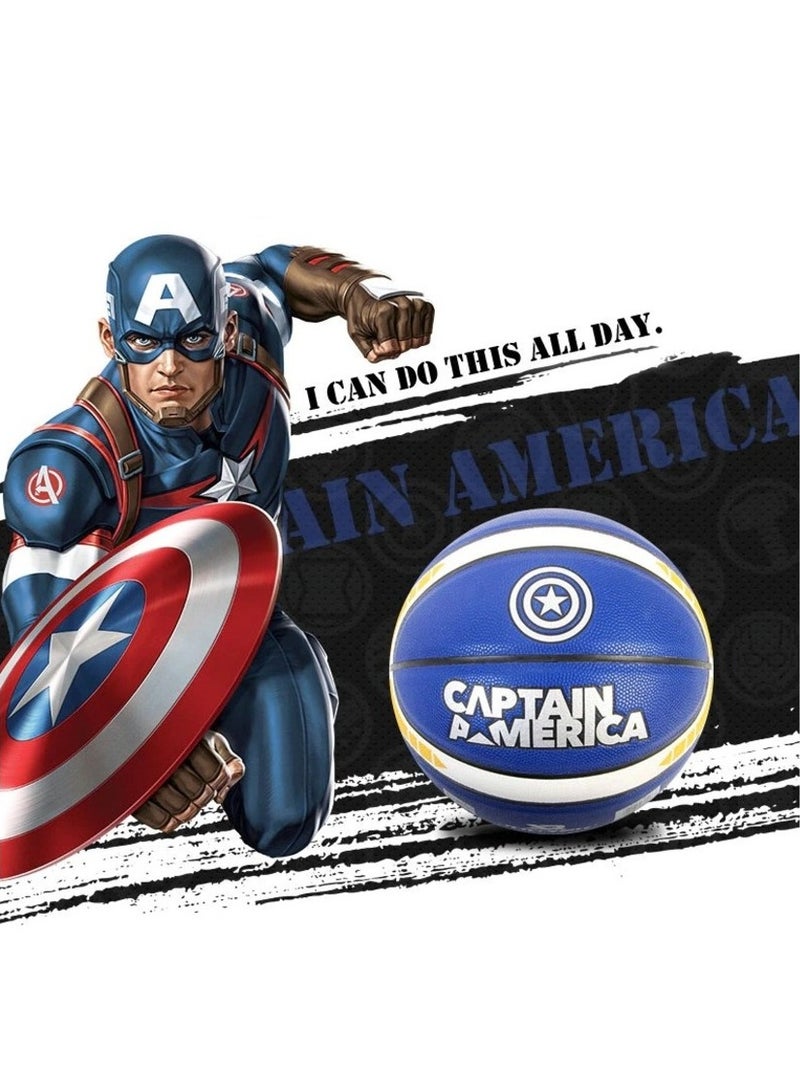 جوريكس كرة السلة، كرة سلة عالية الجودة لجميع الملاعب، كرة سلة مارفل شكل كابتن أمريكا, مقاس 25 × 25 × 25 سم للعب في الأماكن المغلقة أو الهواء الطلق للمسابقات اللعب الترفيهي للأولاد والبنات والبالغين والأطفال - Image 4