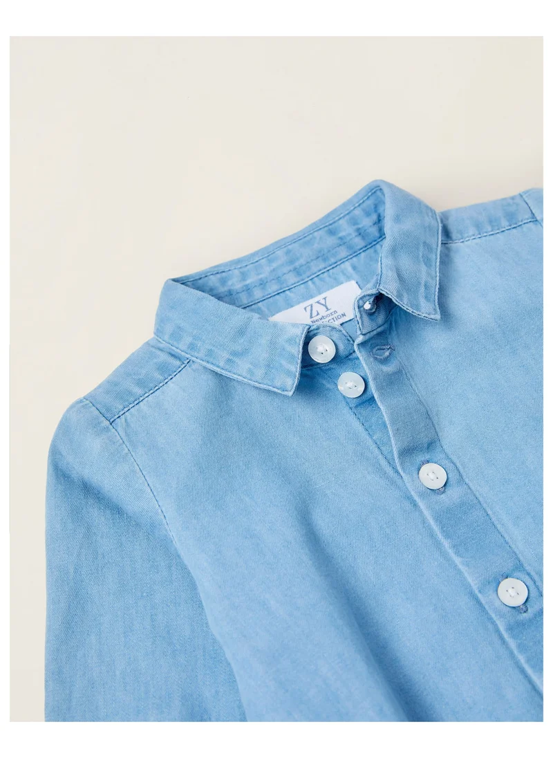 Zippy Zippy Cotton Denim Shirt-Bodysuit For Newborn