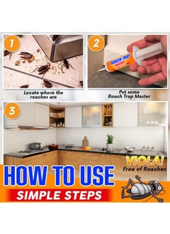 JUE-FISH Cockroach Bait,Strong Cockroach Eliminator Kitchen Household Catcher,Powerful Cockroach Bait Cockroach Eliminator for Toilet Bedroom Kitchen, 10g  - Image 4