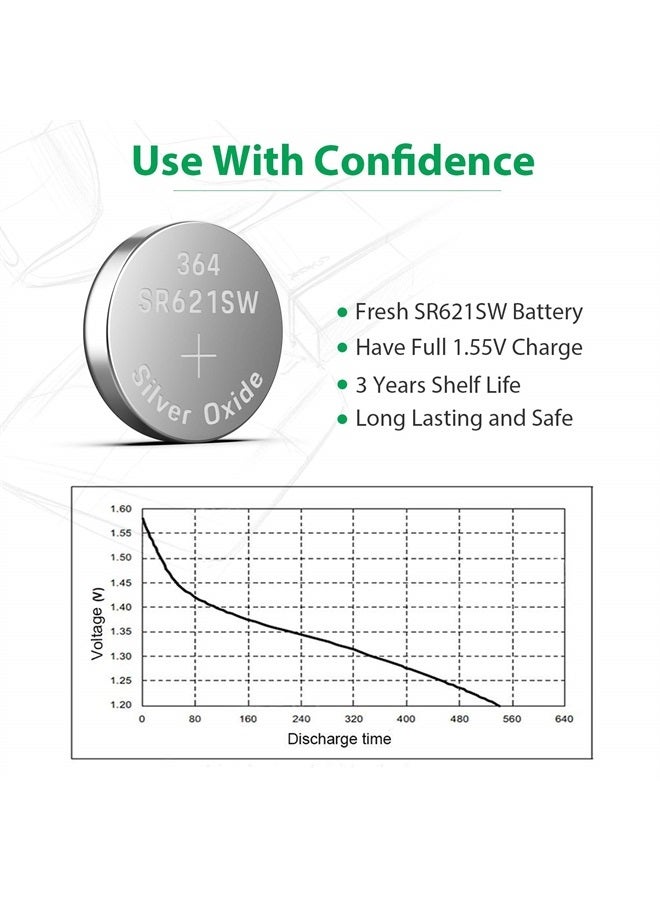 LiCB 20 Pack SR621SW 364 164 363 AG1 Battery 1.5V Button Cell Watch Batteries  - Image 3