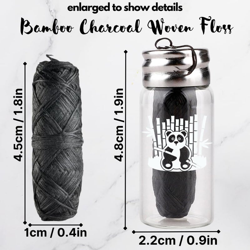 BOONBOO Dental Floss, Charcoal Woven Thread, Glass Bottle and 2 Heads Refill, Unflavored - Image 3