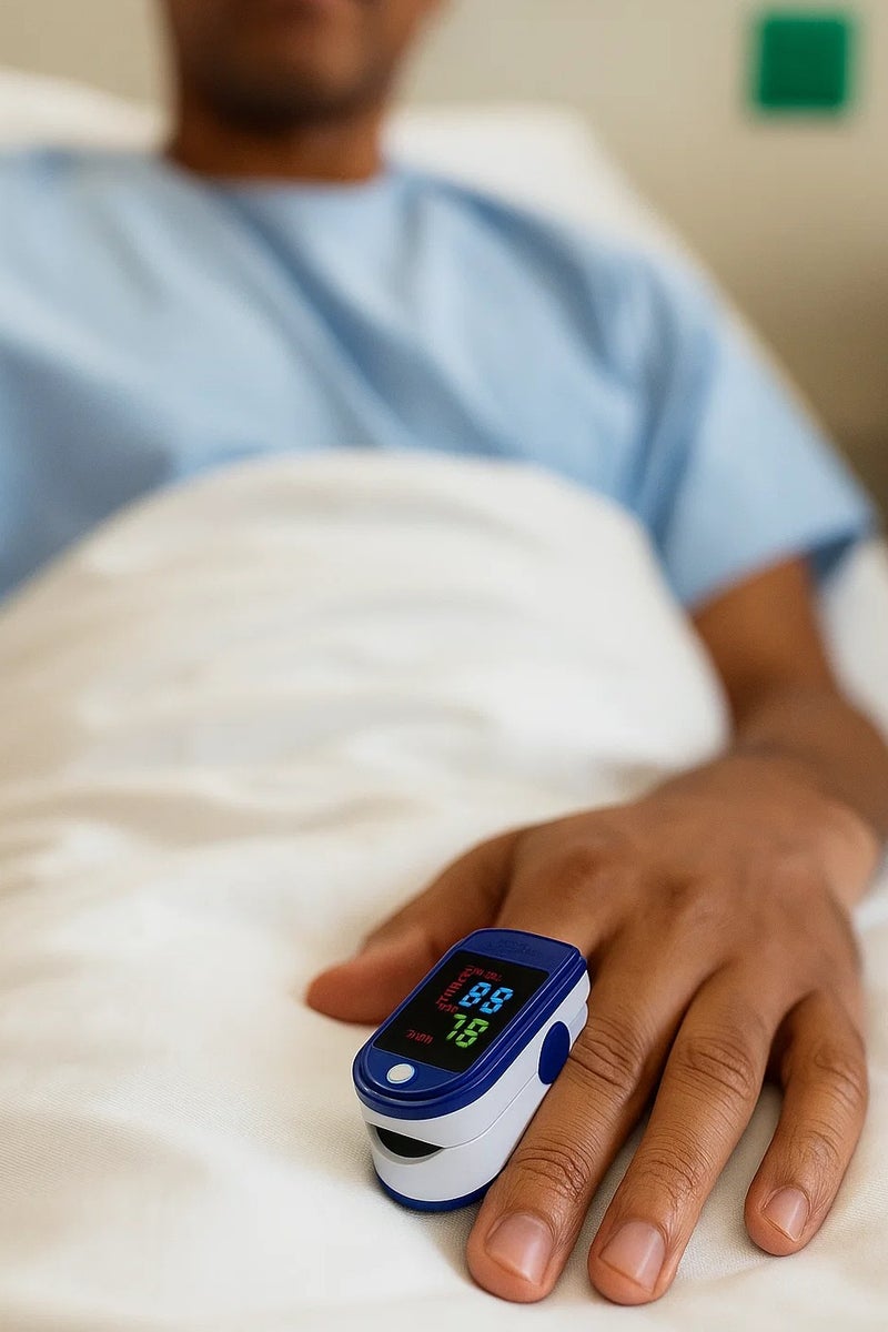 ميديكال فيرست جهاز قياس التأكسج النبضي بالأصبع يُستخدم لقياس مستوى تشبع الأكسجين في الدم (SpO2) ومعدل ضربات القلب، بالاشعة الضوئية - Image 2