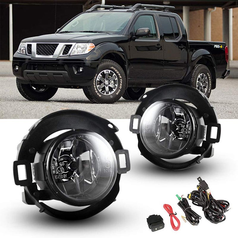 TOPSCOPE Fog Lights for 20052015 Nissan Xterra with H11 12V 55W Halogen Bulbs Fog Lamps Replacement with Wiring and Switch OE Part  26150EA825 26155EA825 Clear Lens