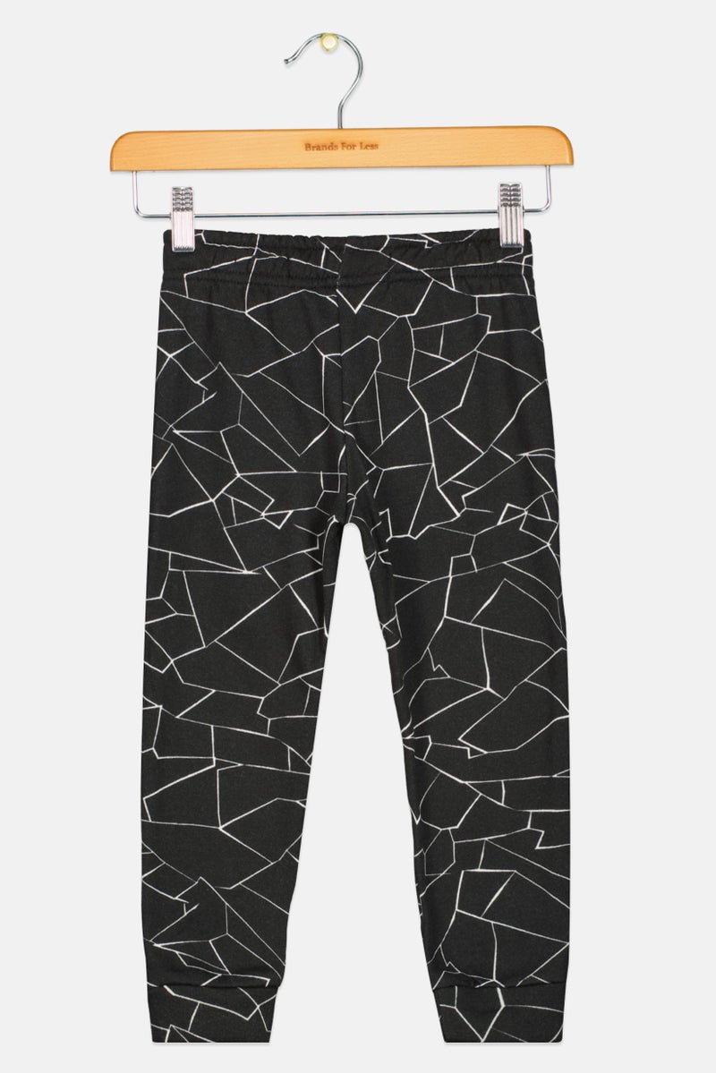 Originals by Brooklyn Cloth Toddlers Boy Drawstring Allover Print Jogger Pants, Black  - Image 2