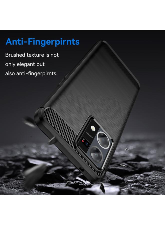 اس-توب جراب لهاتف OPPO F21 Pro مصنوع من ألياف الكربون TPU بملمس ناعم - Image 3