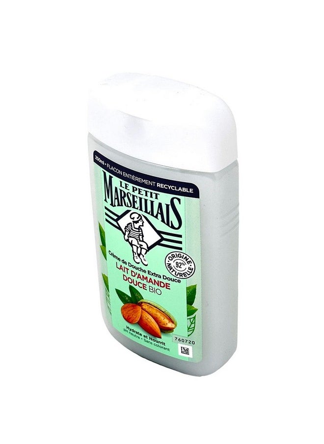 LE PETIT MARSEILLAIS - Le Petit Marseillais 1 Bottle of Body Wash Your Choice, French Shower Cream 6 Varieties 250ml (8.4oz) (Lait d'Amande Douce (Sweet Almond Milk)) - Image 1