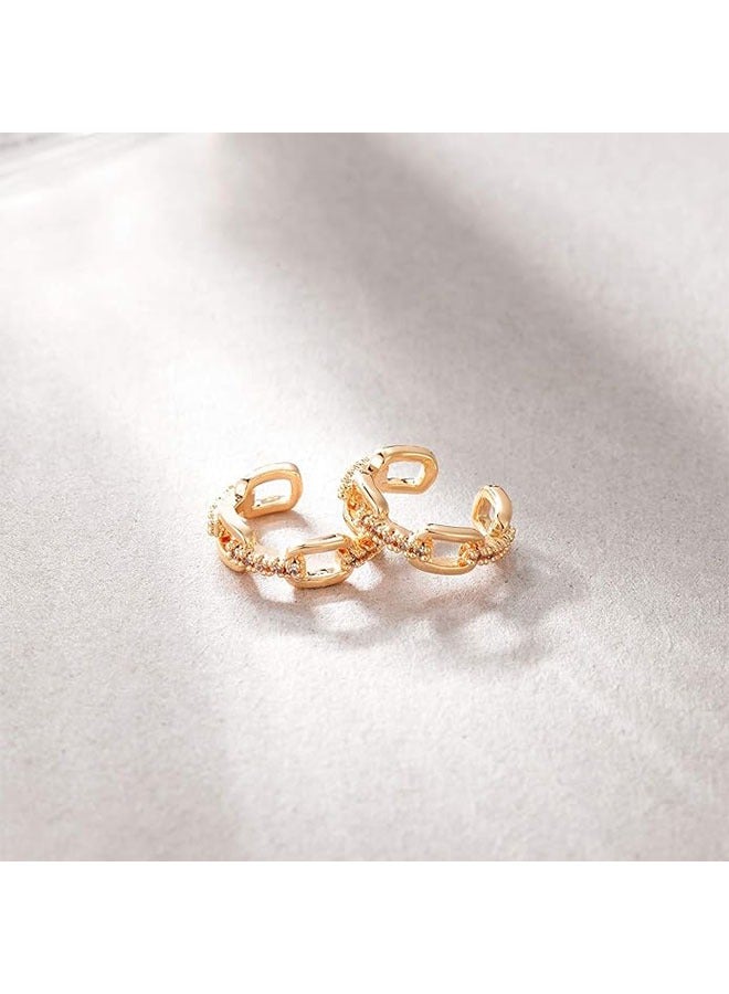 Women Ear Cuff Earring Gold Non Pierced Ear Cartilage Clip on Wrap Hoop 14K Gold Filled Tiny Boho Beach Simple Minimalist Delicate Handmade Hypoallergenic Jewelry Gift-Sold as Single/Pair - Image 5