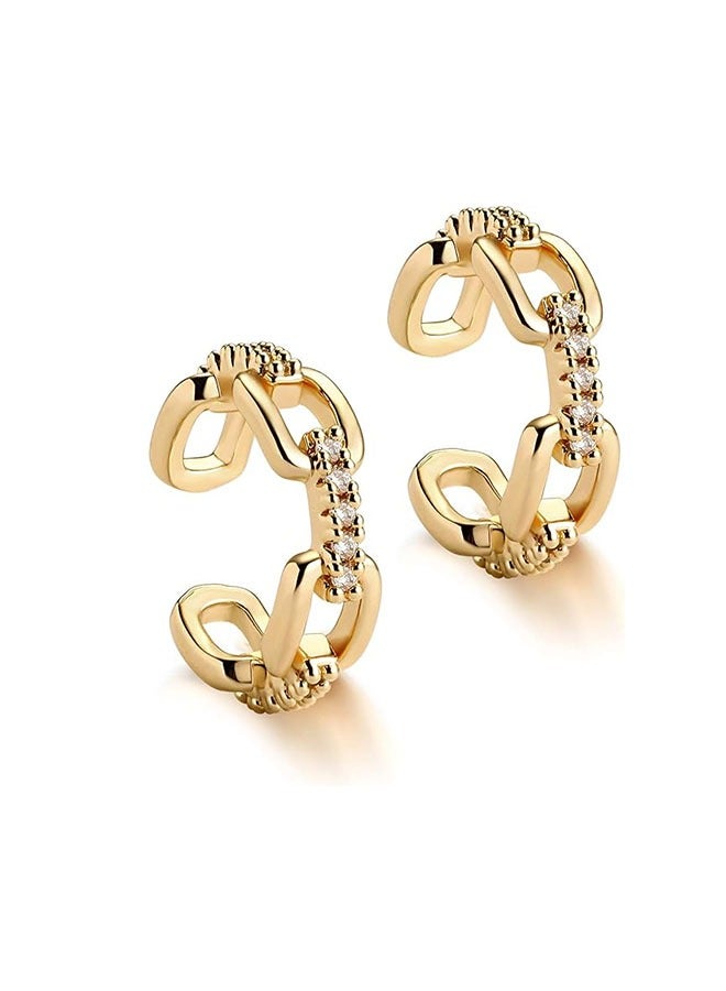 Women Ear Cuff Earring Gold Non Pierced Ear Cartilage Clip on Wrap Hoop 14K Gold Filled Tiny Boho Beach Simple Minimalist Delicate Handmade Hypoallergenic Jewelry Gift-Sold as Single/Pair - Image 1