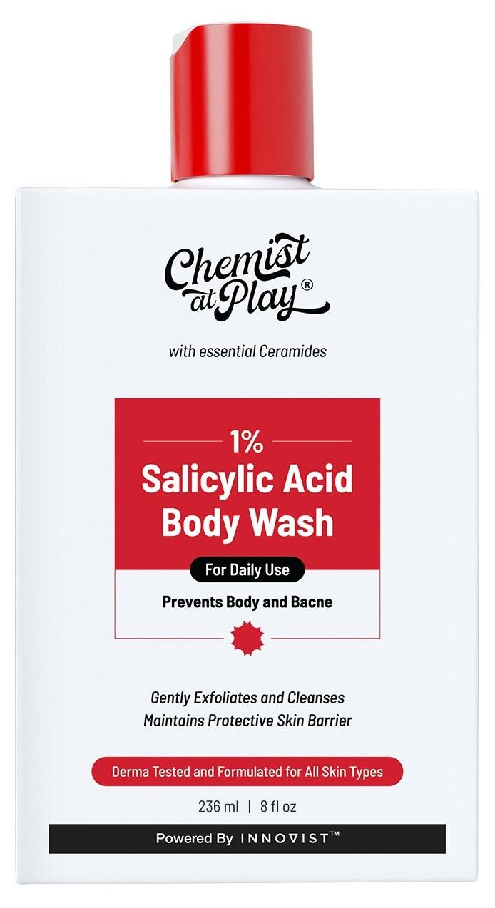 Chemist at Play Acne Control Body Wash with Ceramides | 3% Pentavitin + 1% Salicylic Acid | For back acne (Bacne), bumpy texture, smooth skin texture | 236 ml - Image 1