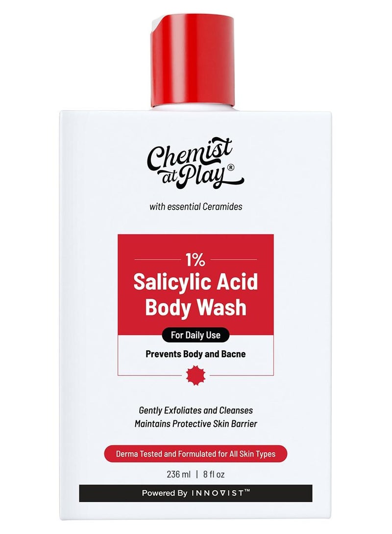 Chemist at Play Acne Control Body Wash with Ceramides | 3% Pentavitin + 1% Salicylic Acid | For back acne (Bacne), bumpy texture, smooth skin texture | 236 ml - Image 1