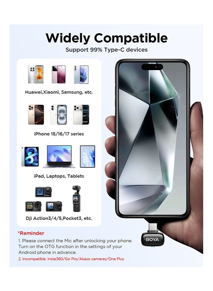 (الوافدين الجدد) بويا ميني 2-05 ميكروفون لاسلكي لافالير الأصلي الذكاء الاصطناعي إلغاء الضوضاء ميكروفون سوبر ميني ميكروفون للفيلوغ آيفون أندرويد الكمبيوتر الشخصي - view 3