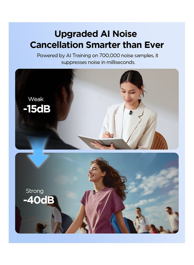 (الوافدين الجدد) بويا ميني 2-05 ميكروفون لاسلكي لافالير الأصلي الذكاء الاصطناعي إلغاء الضوضاء ميكروفون سوبر ميني ميكروفون للفيلوغ آيفون أندرويد الكمبيوتر الشخصي - view 4