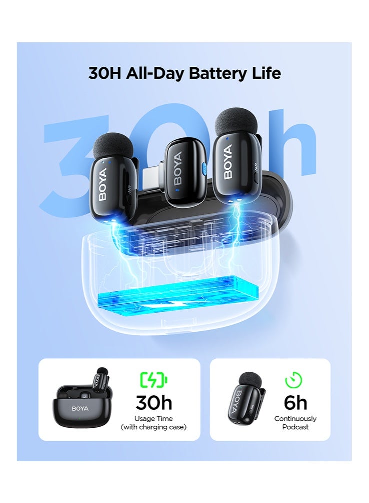 (الوافدين الجدد) بويا ميني 2-05 ميكروفون لاسلكي لافالير الأصلي الذكاء الاصطناعي إلغاء الضوضاء ميكروفون سوبر ميني ميكروفون للفيلوغ آيفون أندرويد الكمبيوتر الشخصي - view 5