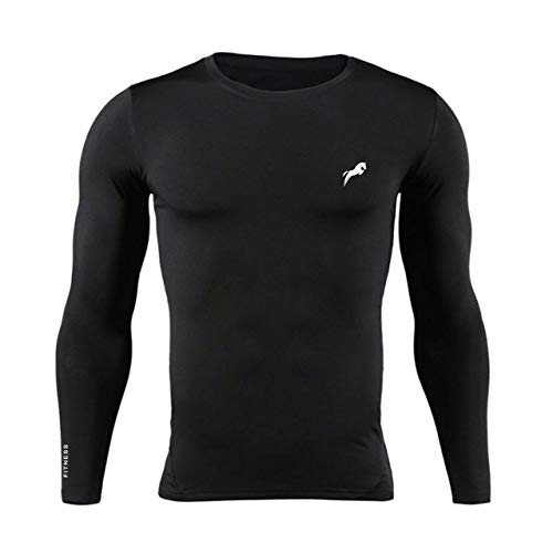 QUADA Compression Long Sleeve Men's Recovery T-Shirt. & Lower Best Compression Fit Support (Black, XL) - Image 3