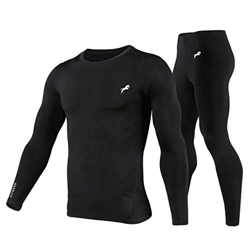 QUADA Compression Long Sleeve Men's Recovery T-Shirt. & Lower Best Compression Fit Support (Black, XL) - Image 1