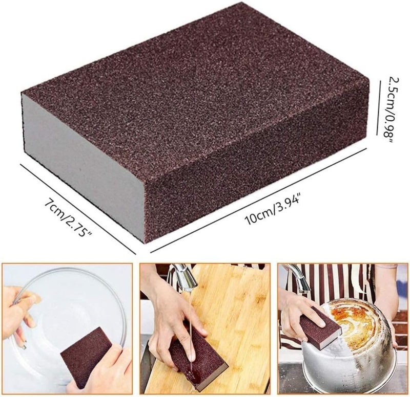 MXM Cleaning and Rust Remover Magic Scrub Sponge, Carborundum Scouring Pad, All-Purpose for Kitchen, Dishes, Pots, Pans, Outdoor, 5/10pcs (5, Scrub Sponge) - Image 2