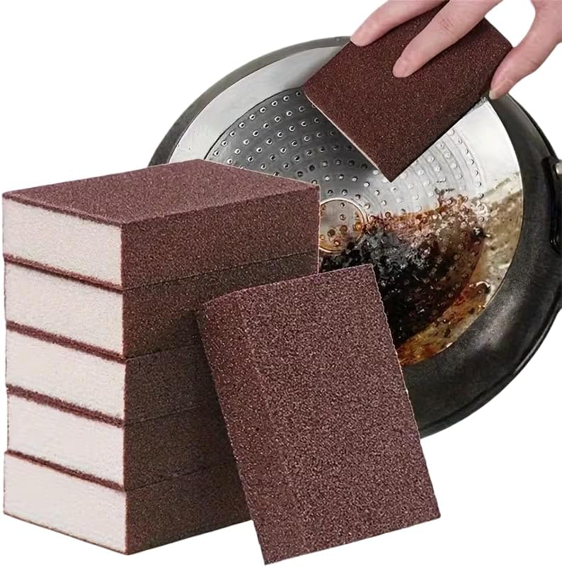 MXM Cleaning and Rust Remover Magic Scrub Sponge, Carborundum Scouring Pad, All-Purpose for Kitchen, Dishes, Pots, Pans, Outdoor, 5/10pcs (5, Scrub Sponge) - Image 1