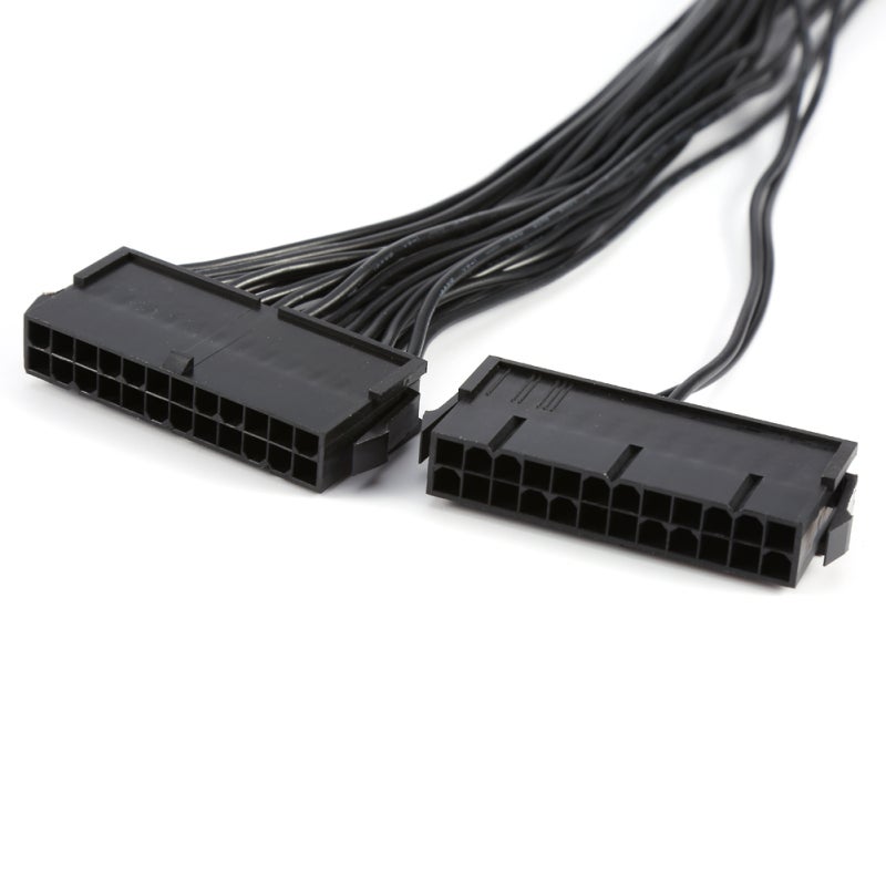 24Pin Mining Dual PSU Adapter 30cm 20+4pin ATX Power Supply Cable Connector - Enables Connection of 2 Power Supply Units to a Single Motherboard for Bitcoin Mining Builds - Image 2