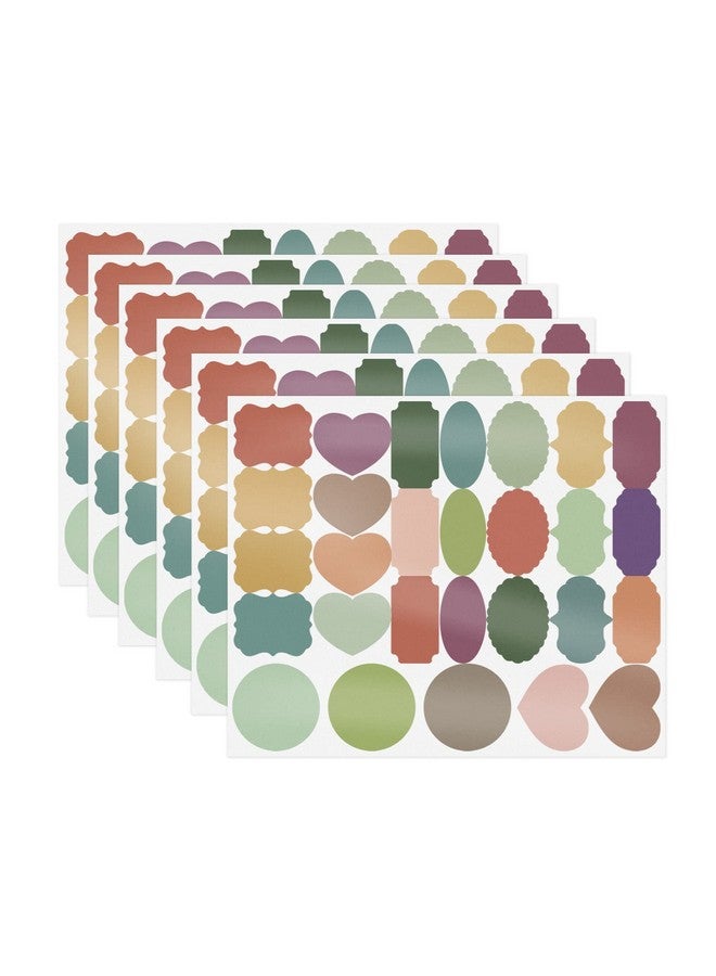 Linkidea 168Pcs Fancy Shape Colored Label Stickers, Colored Mason Jar Small Sticker Labels With Whiteboard Pen For Spice Jars, Essential Oil Bottles, Food Containers, Storage Bins (2" X 1") - Image 1