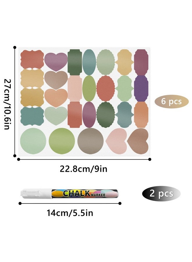 Linkidea 168Pcs Fancy Shape Colored Label Stickers, Colored Mason Jar Small Sticker Labels With Whiteboard Pen For Spice Jars, Essential Oil Bottles, Food Containers, Storage Bins (2" X 1") - Image 3