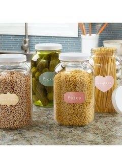 Linkidea 168Pcs Fancy Shape Colored Label Stickers, Colored Mason Jar Small Sticker Labels With Whiteboard Pen For Spice Jars, Essential Oil Bottles, Food Containers, Storage Bins (2" X 1")  - Image 4